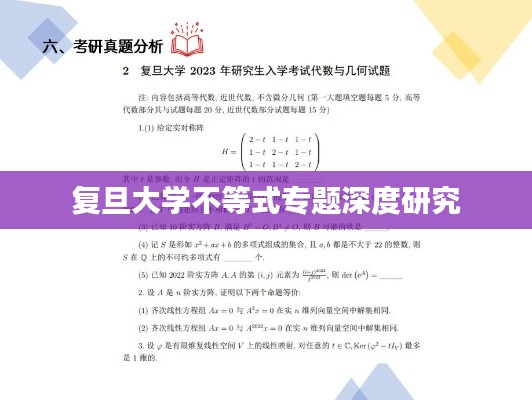 复旦大学不等式专题深度研究