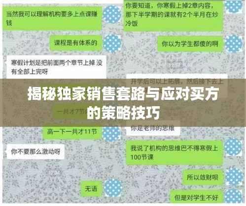 揭秘独家销售套路与应对买方的策略技巧