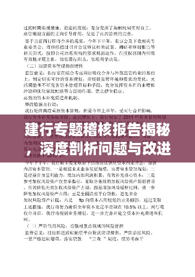 建行专题稽核报告揭秘,深度剖析问题与改进措施