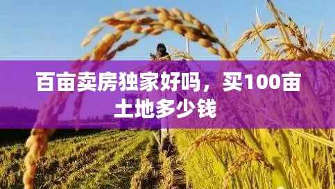 百亩卖房独家好吗,买100亩土地多少钱