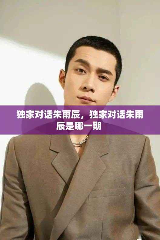 独家对话朱雨辰,独家对话朱雨辰是哪一期