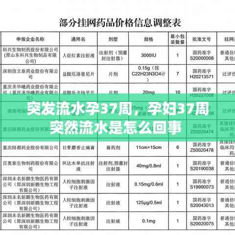 突发流水孕37周,孕妇37周突然流水是怎么回事