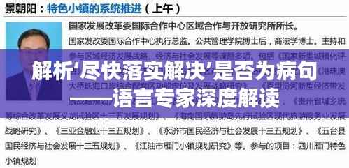 解析‘尽快落实解决’是否为病句——语言专家深度解读