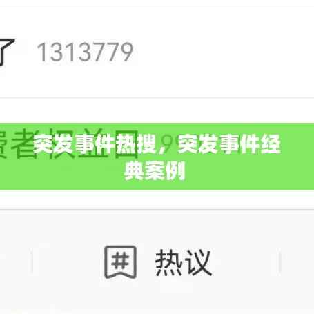 突发事件热搜，突发事件经典案例 