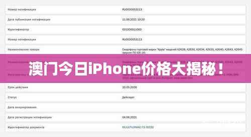 澳门今日iPhone价格大揭秘!