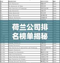 荷兰公司排名榜单揭秘,权威排名一网打尽