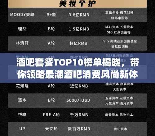 酒吧套餐TOP10榜单揭晓，带你领略最潮酒吧消费风尚新体验！