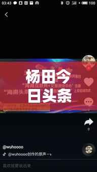 杨田今日头条独家爆料,最新消息汇总