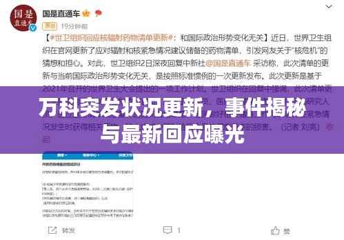 万科突发状况更新，事件揭秘与最新回应曝光
