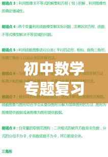 初中数学专题复习的关键性与高效复习策略探索