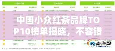 中国小众红茶品牌TOP10榜单揭晓,不容错过的品牌排名!