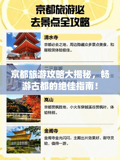 京都旅游攻略大揭秘，畅游古都的绝佳指南！