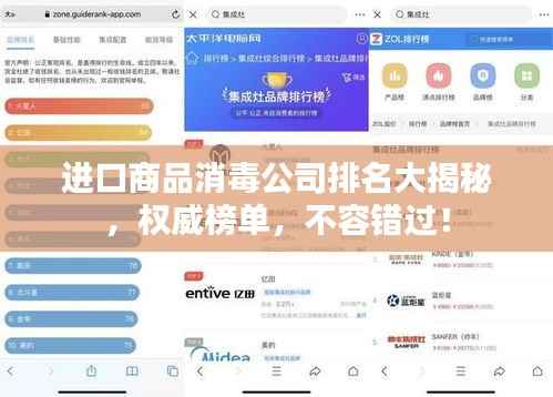 进口商品消毒公司排名大揭秘,权威榜单,不容错过!