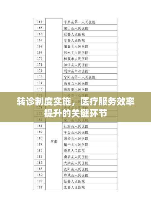 转诊制度实施,医疗服务效率提升的关键环节