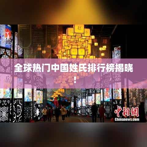 全球热门中国姓氏排行榜揭晓!