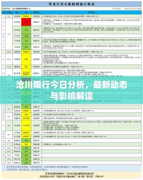 沧川限行今日分析,最新动态与影响解读