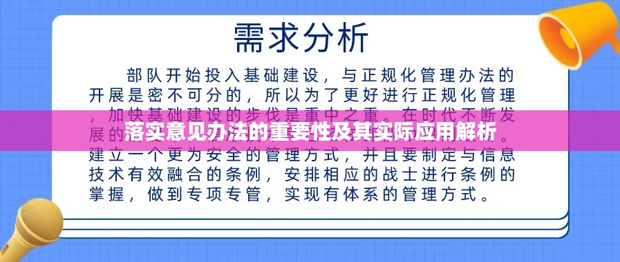落实意见办法的重要性及其实际应用解析