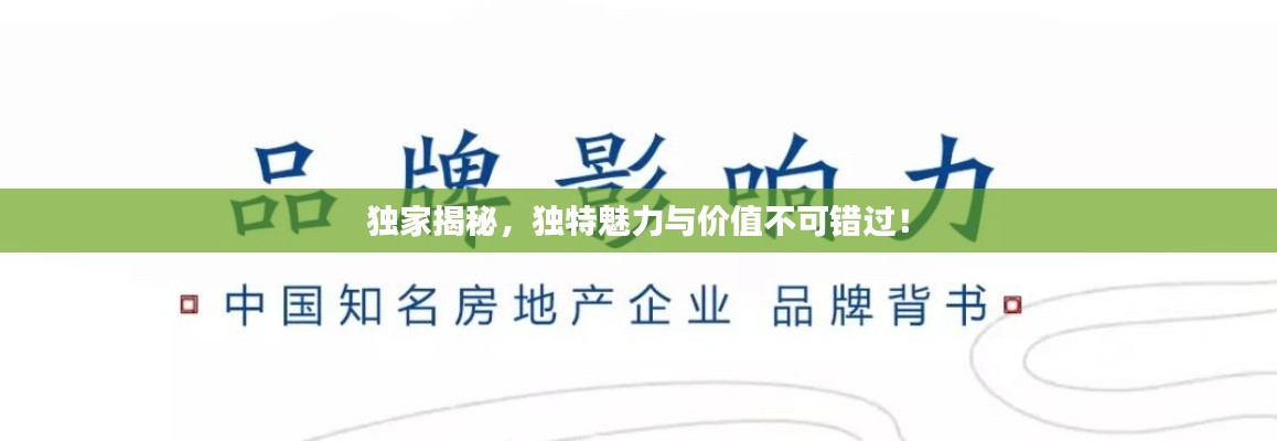 独家揭秘,独特魅力与价值不可错过!