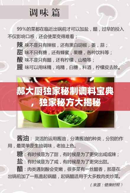 郝大厨独家秘制调料宝典,独家秘方大揭秘