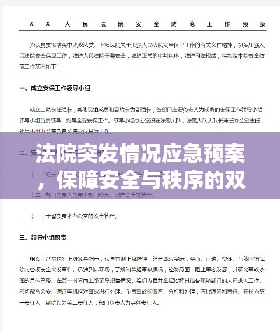 法院突发情况应急预案,保障安全与秩序的双重防线
