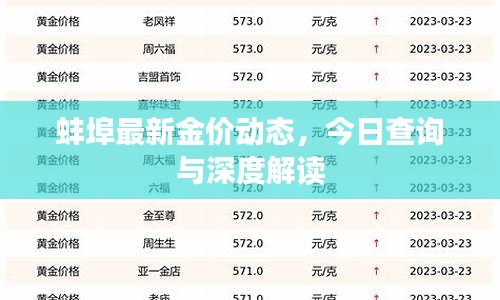 蚌埠最新金价动态,今日查询与深度解读