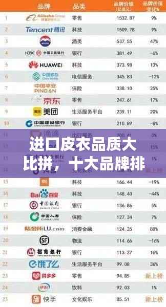 进口皮衣品质大比拼,十大品牌排名榜单揭晓!