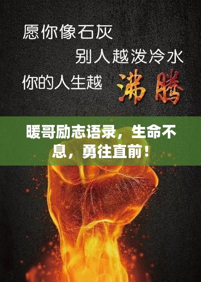 暖哥励志语录，生命不息，勇往直前！