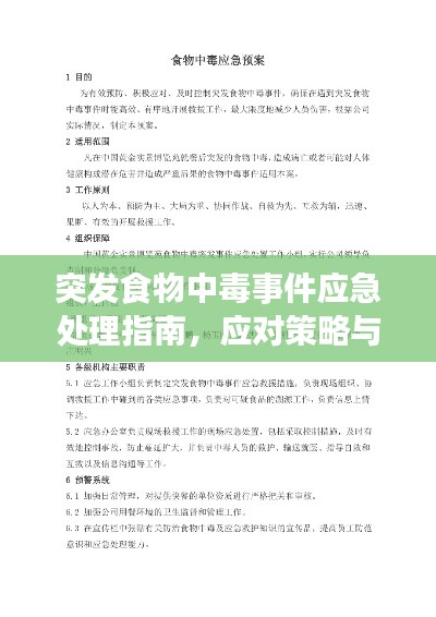 突发食物中毒事件应急处理指南，应对策略与处理方法