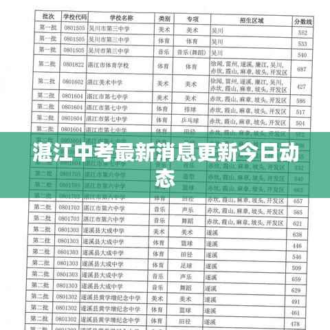 湛江中考最新消息更新今日动态