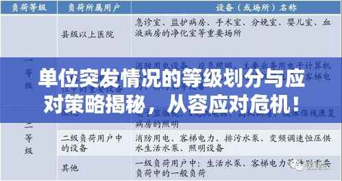 单位突发情况的等级划分与应对策略揭秘,从容应对危机!