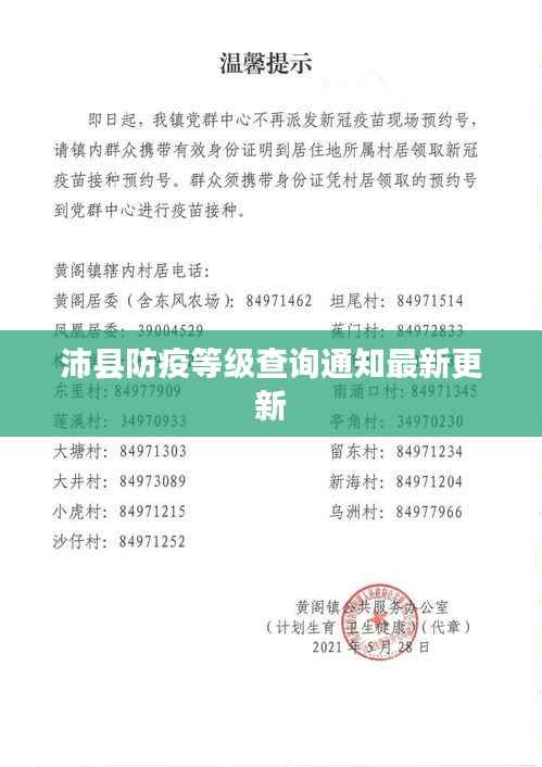 沛县防疫等级查询通知最新更新